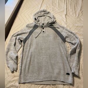 Buckle Gray Knit Hooded Sweater XL men’s